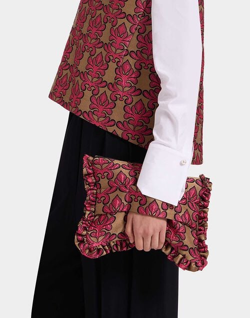 la doublej Hand Pochette Herald Fuchsia in Jacquard