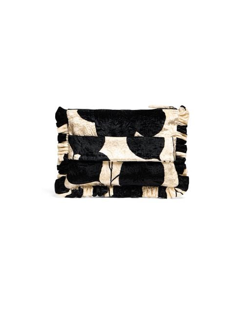 La Doublej Hand Pochette Lunaria Light Pink In Crushed Velvet