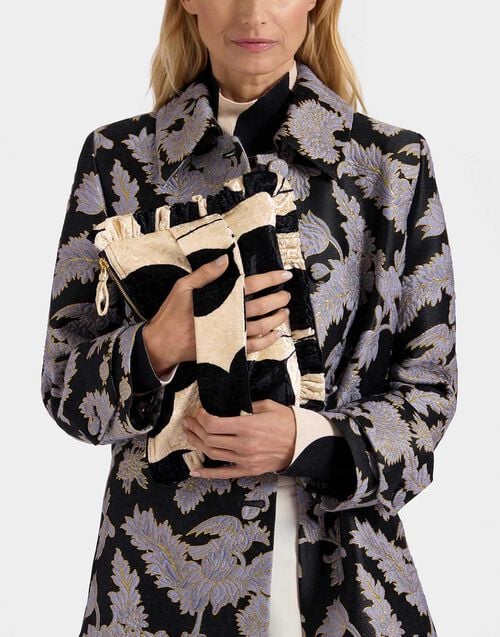 la doublej Hand Pochette Lunaria Light Pink in Crushed Velvet