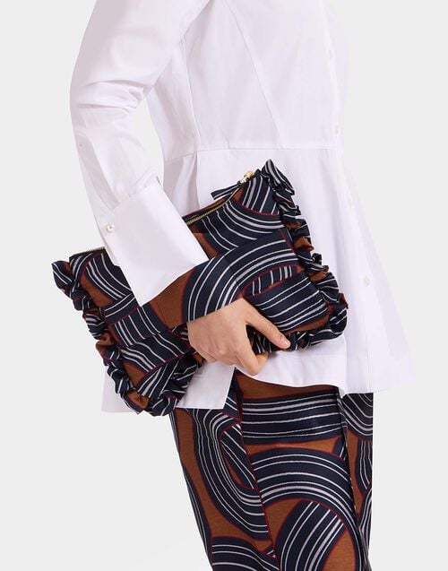 la doublej Hand Pochette Montecarlo Blue in Jacquard