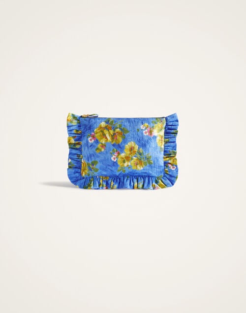La Doublej Hand Pochette Riptide Light Blue In Rustic Cotton