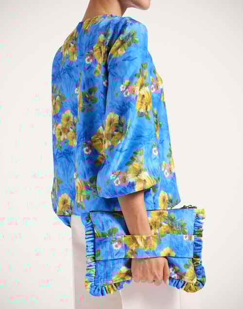 la doublej Hand Pochette Riptide Light Blue in Rustic Cotton