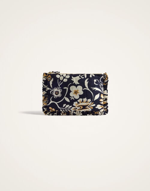 La Doublej Hand Pochette Selva Blue In Rustic Cotton