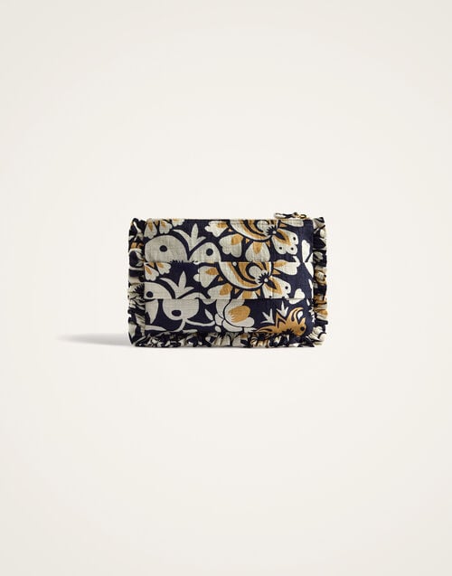 La Doublej Hand Pochette Selva Blue In Rustic Cotton