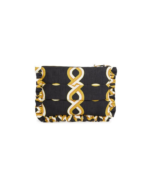 La Doublej Hand Pochette Tackle Black In Shot Cotton