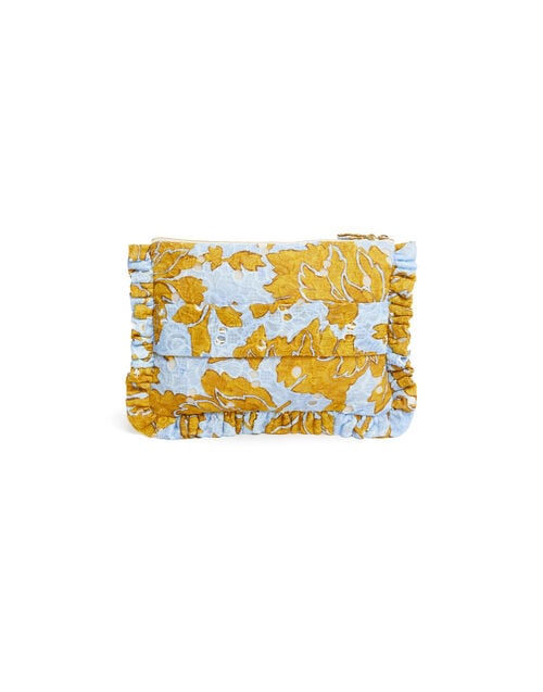 La Doublej Hand Pochette Tangle Light Blue In Printed Lace