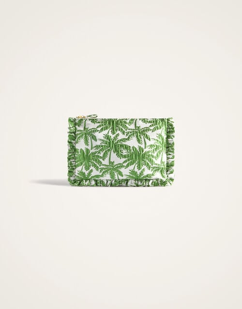 La Doublej Hand Pochette Tropicana White In Jacquard Matelassé