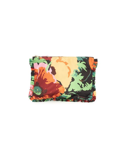 la doublej Hand Pochette Wonderland Black in Light Faille