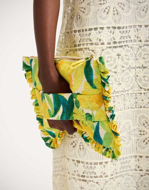 La Doublej Hand Pochette Zesty Yellow In Rustic Cotton