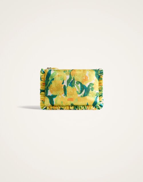 La Doublej Hand Pochette Zesty Yellow In Rustic Cotton