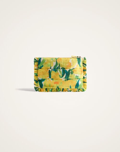 La Doublej Hand Pochette Zesty Yellow In Rustic Cotton