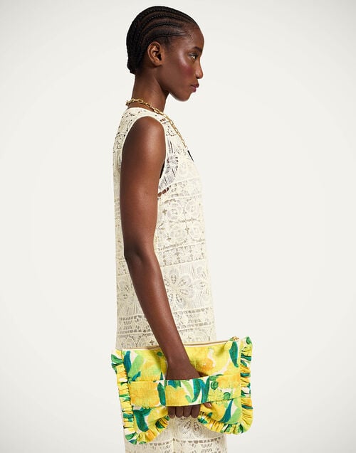 la doublej Hand Pochette Zesty Yellow in Rustic Cotton