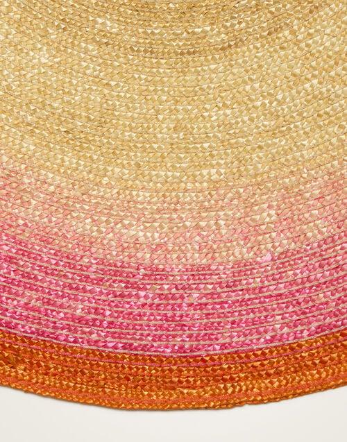 La Doublej Handpainted Sunset Placemats Set Of 2 Gradient Fuchsia In Palm Straw