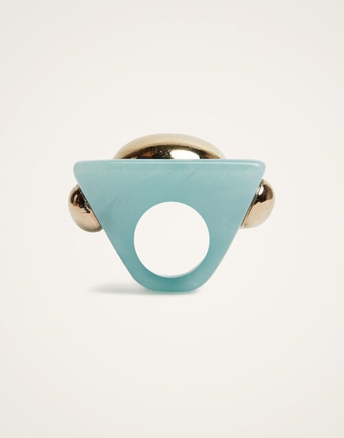 La Doublej Hathor Square Ring Light Blue In Acrylic Resin