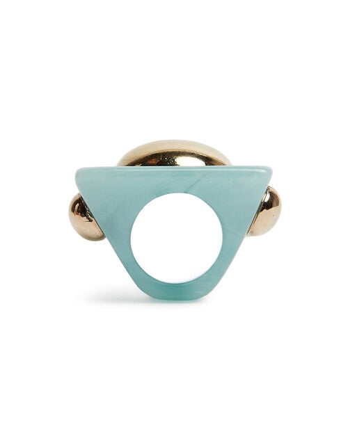 la doublej Hathor Square Ring Light Blue in Acrylic Resin