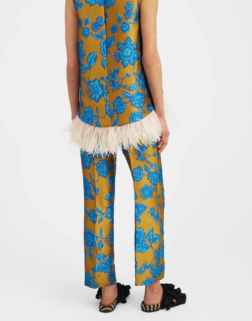 La Doublej Hendrix Pants Hottie Turquoise In Jacquard