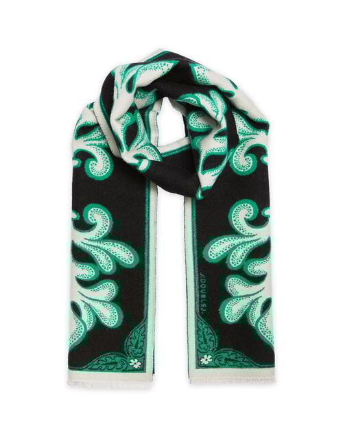 La Doublej Herald Scarf 30 Herald Black In Wool Silk