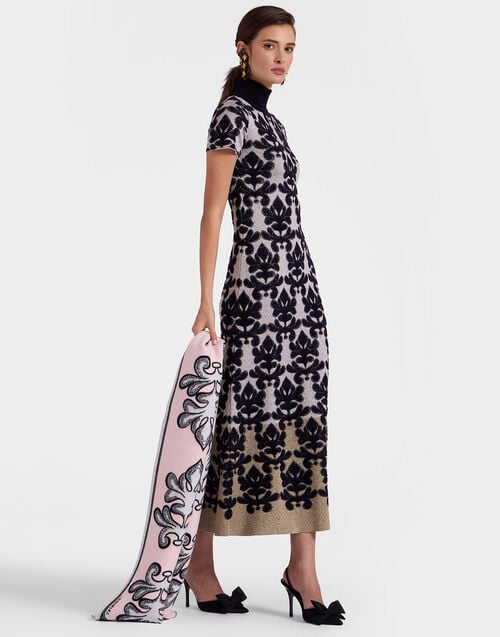 La Doublej Herald Scarf 30 Herald Light Pink In Wool Silk