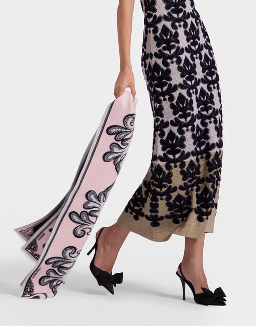 La Doublej Herald Scarf 30 Herald Light Pink In Wool Silk