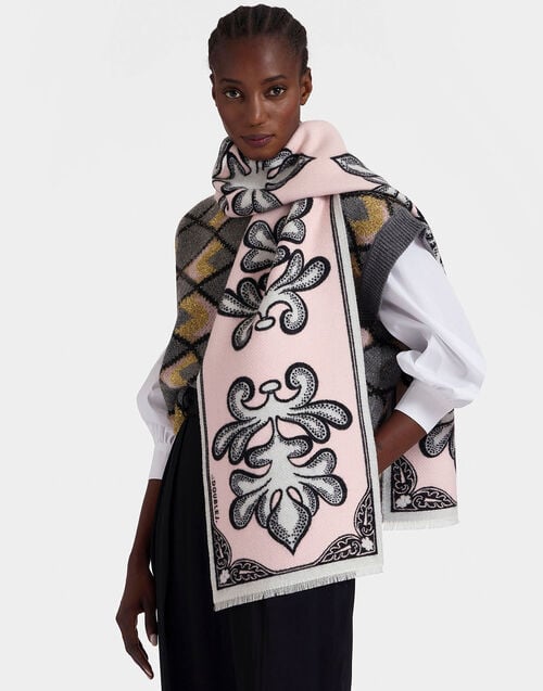 la doublej Herald Scarf 30 Herald Light Pink in Wool Silk