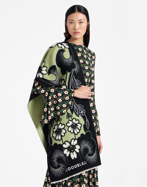 La Doublej Herald Scarf 50 Mayfair Black In Wool Silk