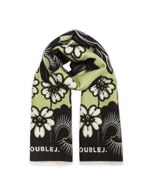 La Doublej Herald Scarf 50 Mayfair Black In Wool Silk