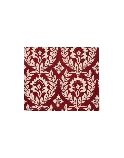 La Doublej Herringbone Placemat Set Of 2 Garland Bordeaux In Cotton Chevron