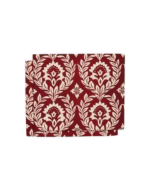 la doublej Herringbone Placemat Set of 2 Garland Bordeaux in Cotton Chevron
