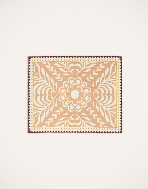 La Doublej Herringbone Placemats Set Of 2 Tudor Pink In Cotton Chevron