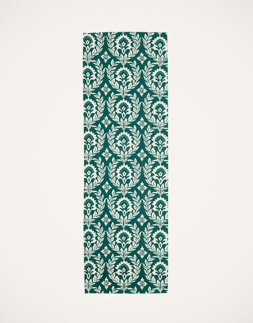 la doublej Herringbone Runner Green Garland in Cotton Chevron
