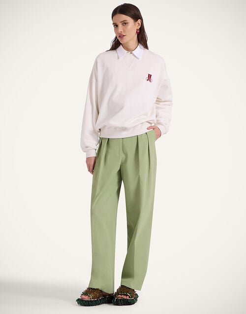 La Doublej House Sweatshirt Raise Your Vibration Off White In Jersey