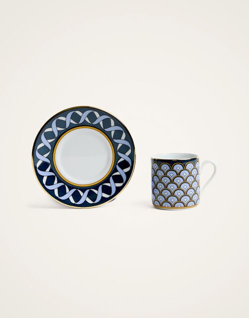 La Doublej Impero Espresso Cup Set Of 2 Odysseus Midnight Blue In Porcelain