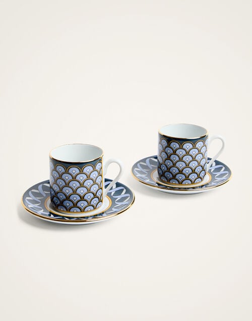 La Doublej Impero Espresso Cup Set Of 2 Odysseus Midnight Blue In Porcelain