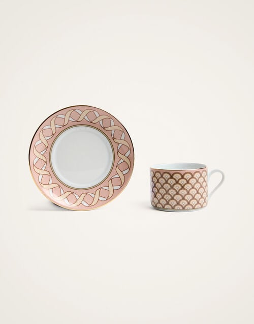 La Doublej Impero Tea Cup Set Of 2 Odysseus Dusty Pink In Porcelain