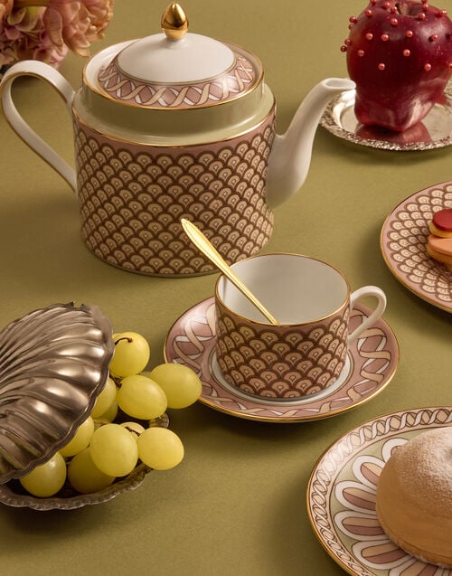 La Doublej Impero Teapot Odysseus Dusty Pink In Porcelain