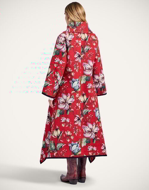 La Doublej In My Power Coat Honolulu Red In Jacquard