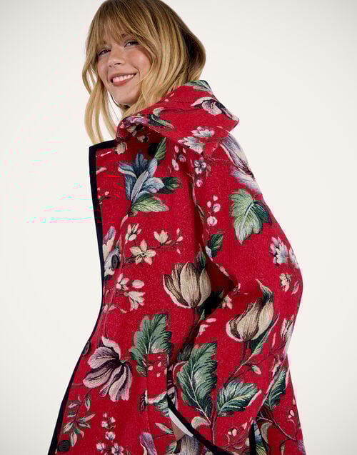 La Doublej In My Power Coat Honolulu Red In Jacquard