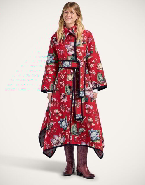 la doublej In My Power Coat Honolulu Red in Jacquard