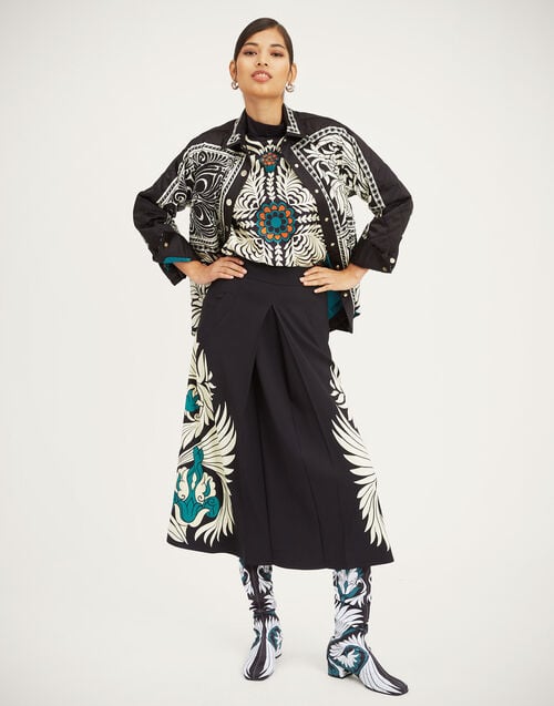 La Doublej Iris Shirt Jacket Mix Tiles Placée Black In Twill