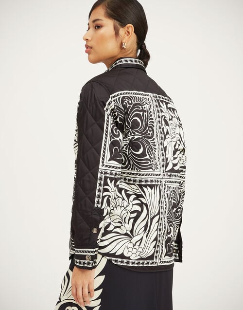 La Doublej Iris Shirt Jacket Mix Tiles Placée Black In Twill