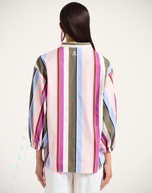 La Doublej Jackie Shirt Stripes Multicolor Pink In Poplin Jacquard