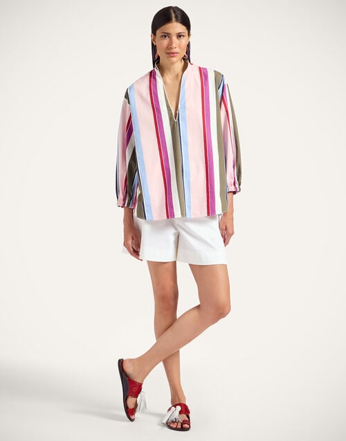 La Doublej Jackie Shirt Stripes Multicolor Pink In Poplin Jacquard