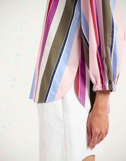 La Doublej Jackie Shirt Stripes Multicolor Pink In Poplin Jacquard