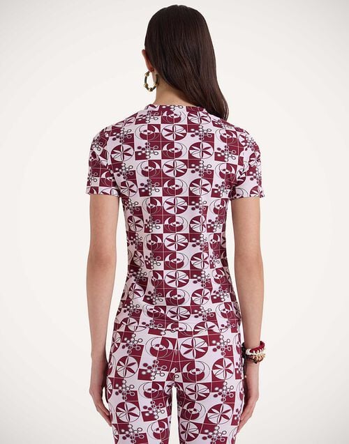 La Doublej Jazzercize T-Shirt Eclipse Bordeaux In Jersey Stretch