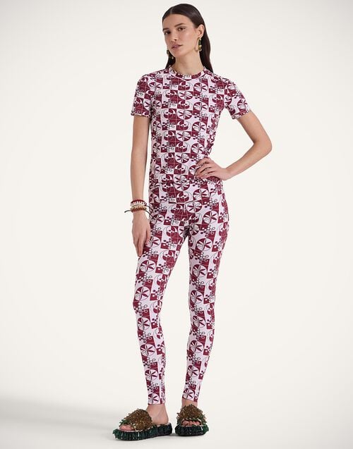 La Doublej Jazzercize T-Shirt Eclipse Bordeaux In Jersey Stretch