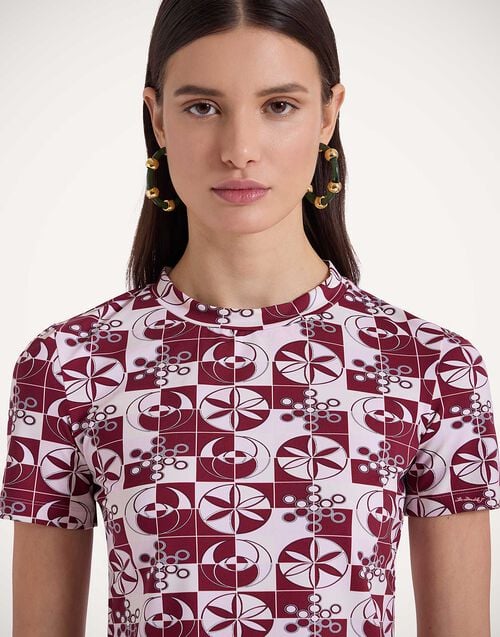 La Doublej Jazzercize T-Shirt Eclipse Bordeaux In Jersey Stretch