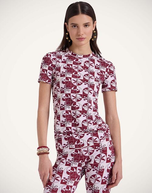 la doublej Jazzercize T-Shirt Eclipse Bordeaux in Jersey Stretch