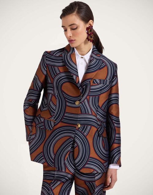 la doublej Jones Jacket Montecarlo Blue in Jacquard