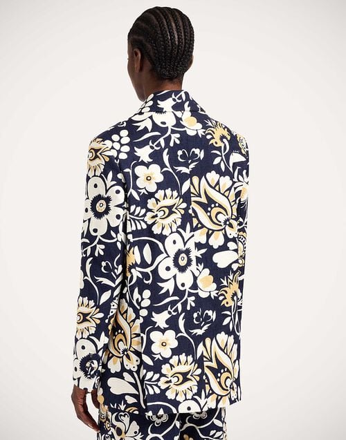 La Doublej Jones Jacket Selva Blue In Rustic Cotton