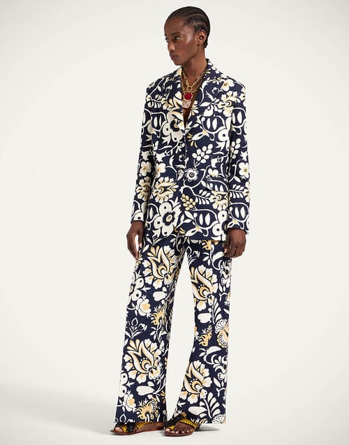 La Doublej Jones Jacket Selva Blue In Rustic Cotton